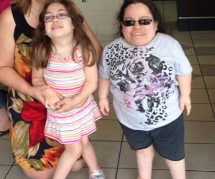 Angelle Bourdon and her daughter Melanie got the rare opportunity to meet another person with Morquio Syndrome earlier this summer, Jaime Adams (right). Adams was born in 1977 and diagnosed before she turned four years old.
SUBMITTED PHOTO