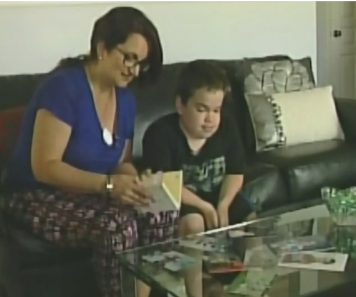 Verica Gacic, sits with her son, 14-year-old Stefan Gacic, who suffers from a rare genetic disorder called Morquio A syndrome, in London, Ont.
